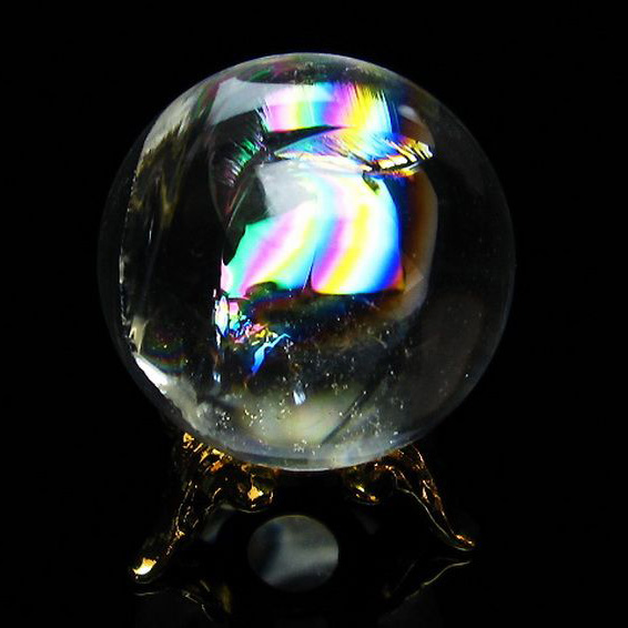 虹入りヒマラヤ水晶丸玉26mm[T317-3775]