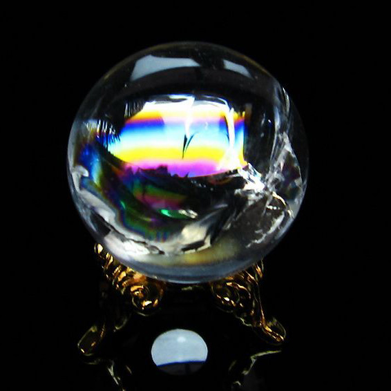 虹入りヒマラヤ水晶丸玉25mm[T317-3781]