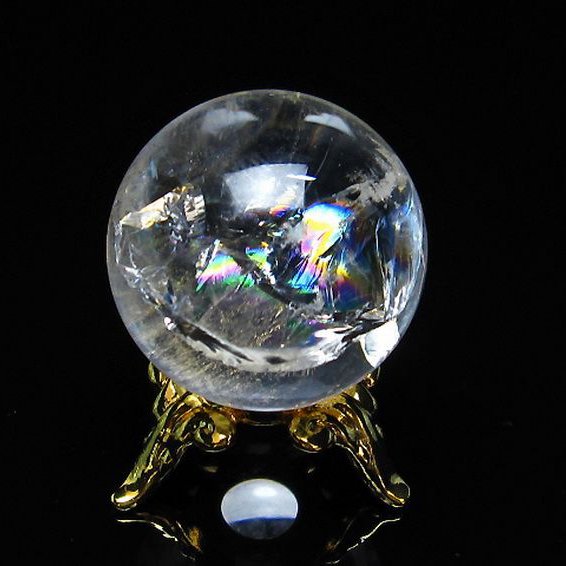 虹入りヒマラヤ水晶丸玉 24mm [T317-4351]