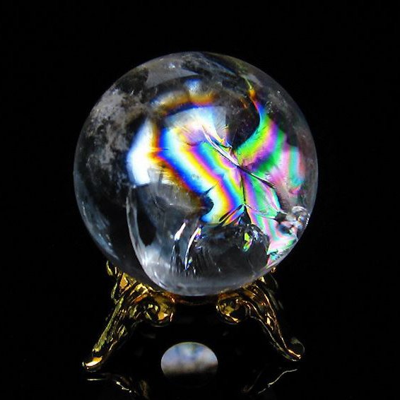 虹入りヒマラヤ水晶丸玉 24mm [T317-4370]