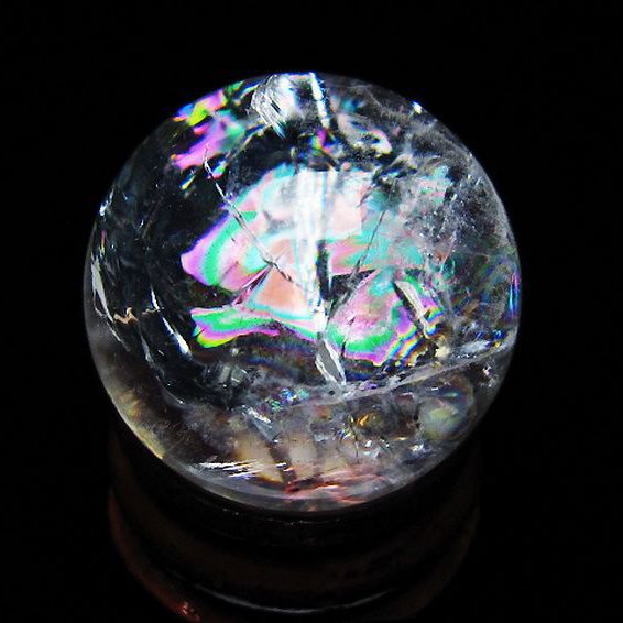 虹入りヒマラヤ水晶丸玉 25mm [T317-5053]