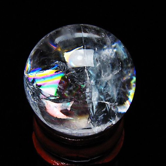 虹入りヒマラヤ水晶丸玉 26mm [T317-5073]