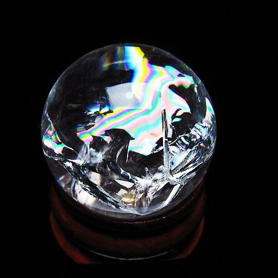 虹入りヒマラヤ水晶丸玉 25mm [T317-5166]