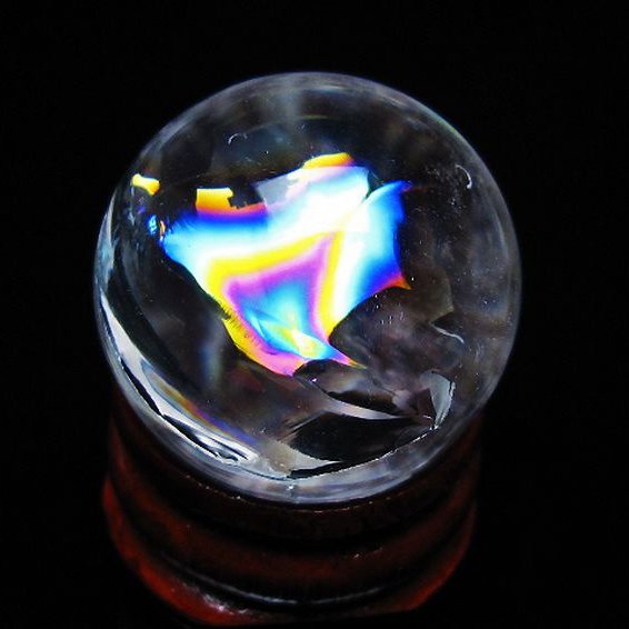 虹入りヒマラヤ水晶丸玉 25mm [t317-5360]