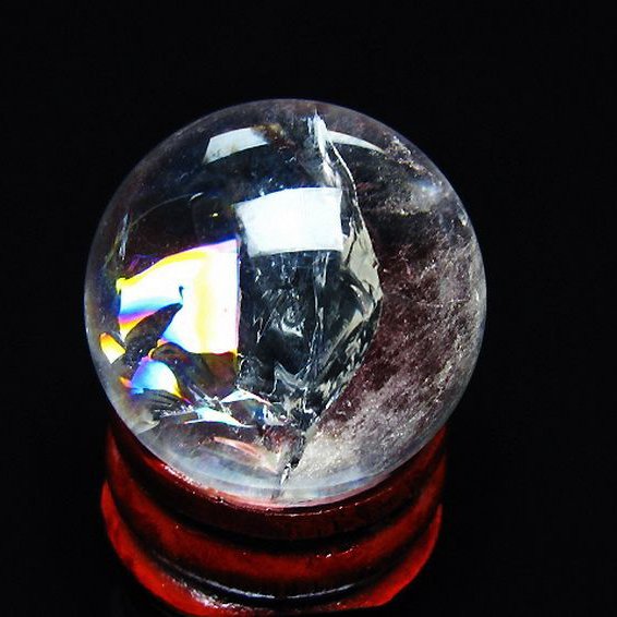 虹入りヒマラヤ水晶丸玉 26mm [t317-5364]