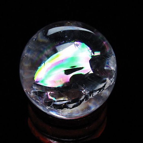 虹入りヒマラヤ水晶丸玉 27mm [t317-5375]