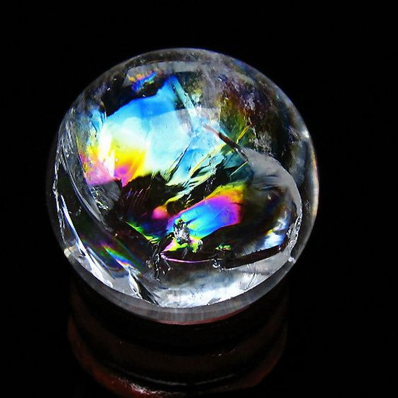 虹入りヒマラヤ水晶丸玉 27mm [t317-5376]