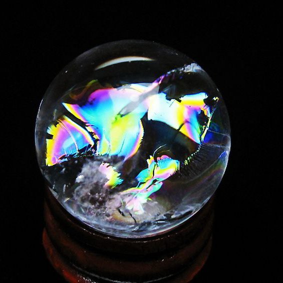虹入りヒマラヤ水晶丸玉 25mm [t317-5385]