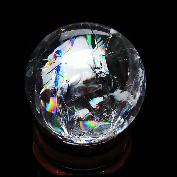 虹入りヒマラヤ水晶丸玉 27mm [t317-5395]