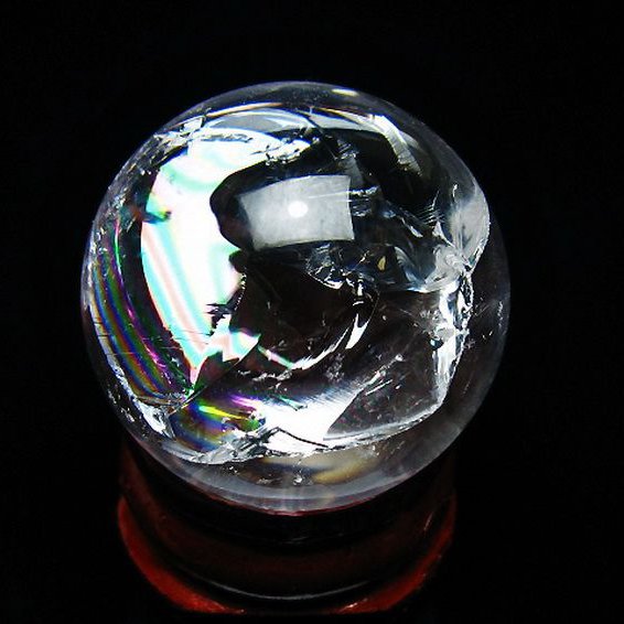 虹入りヒマラヤ水晶丸玉 28mm [t317-5396]