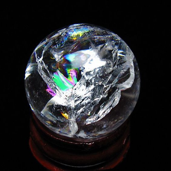 虹入りヒマラヤ水晶丸玉 25mm [t317-5400]