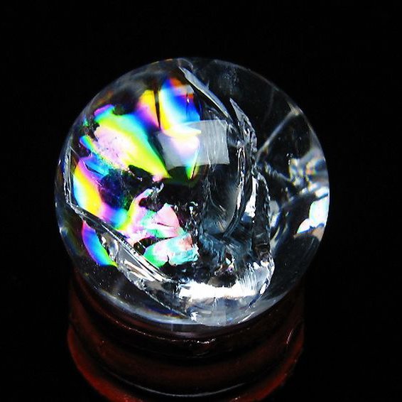 虹入りヒマラヤ水晶丸玉 25mm [t317-5405]