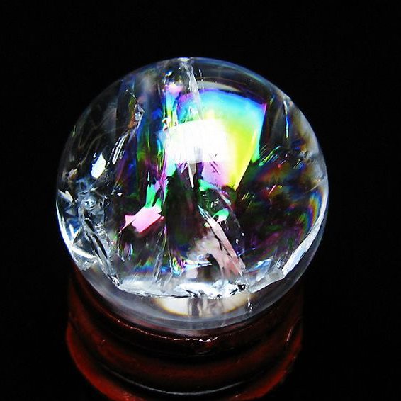 虹入りヒマラヤ水晶丸玉 25mm [t317-5408]