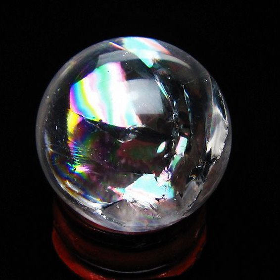虹入りヒマラヤ水晶丸玉 27mm [t317-5409]