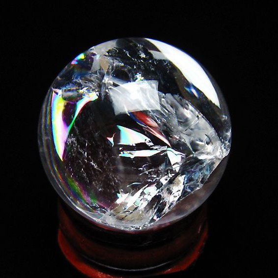 虹入りヒマラヤ水晶丸玉 28mm [t317-5414]