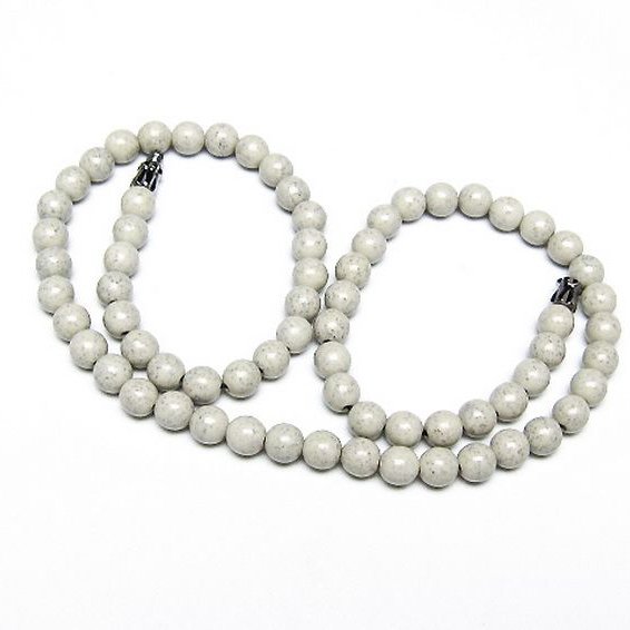 台湾産 北投石 天然ラジウム効果 ネックレス 6mm [t323-3151]