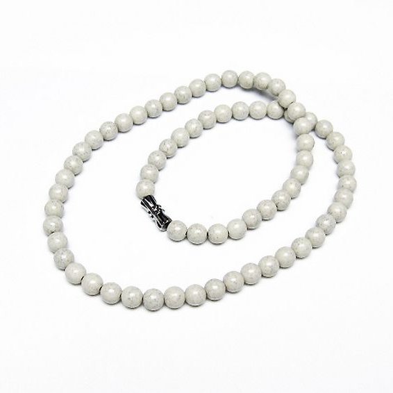 台湾産 北投石 天然ラジウム効果 ネックレス 6mm [t323-3162]