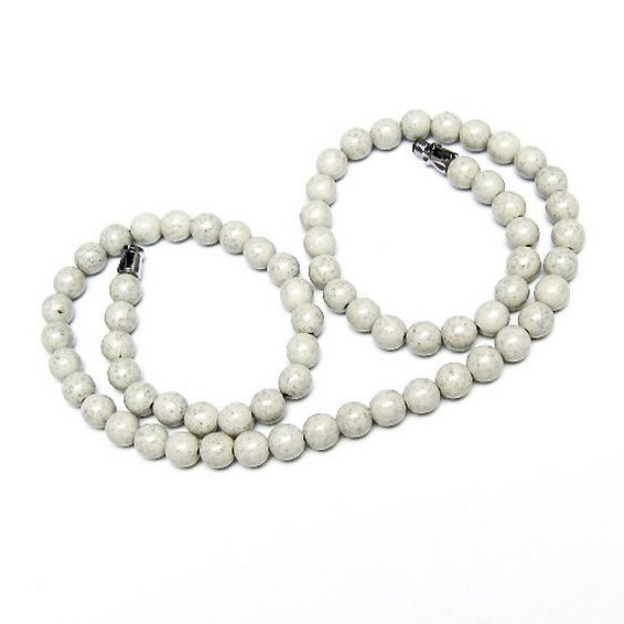 台湾産 北投石 天然ラジウム効果 ネックレス 6mm [t323-3182]