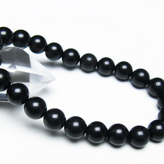 北海道上ノ国町産 ブラックシリカブレスレット 8mm [T325-5182]