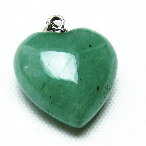 パワーストーン 天然石 インド翡翠ハートペンダント[T328-1408]