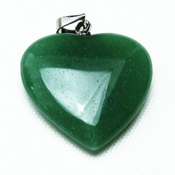 パワーストーン 天然石 インド翡翠ハートペンダント[T328-1463]