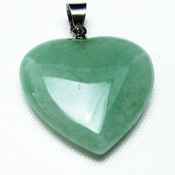 パワーストーン 天然石 インド翡翠ハートペンダント[T328-1481]