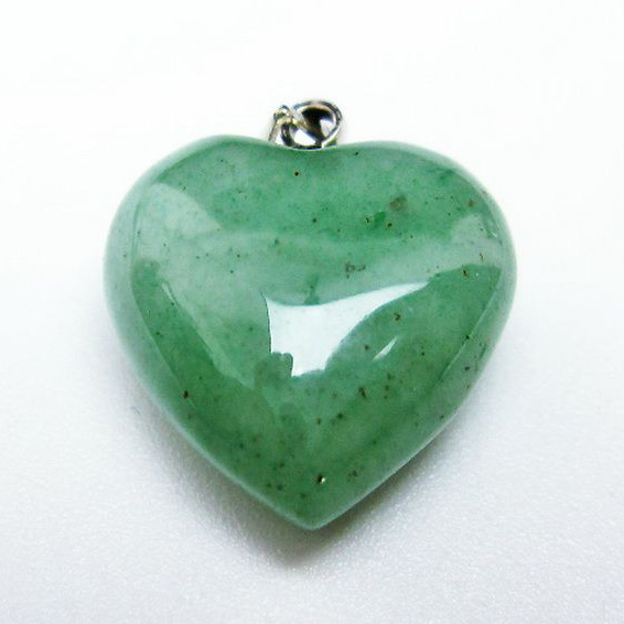 パワーストーン 天然石 インド翡翠ハートペンダント[T328-1521]