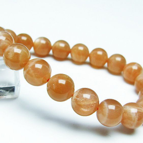 オレンジムーンストーンブレスレット10mm[T347-4694]