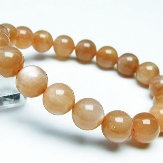 パワーストーン 天然石 オレンジムーンストーンブレスレット10mm[T347-4707]