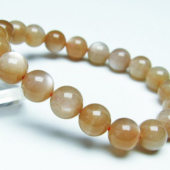 オレンジムーンストーンブレスレット10mm[T347-4723]