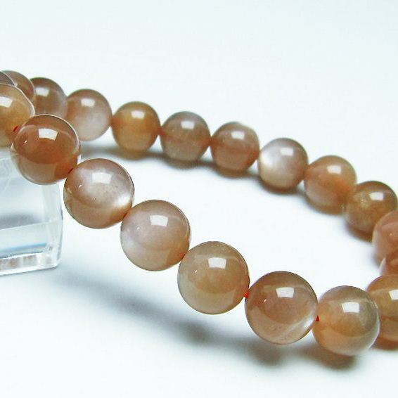 オレンジムーンストーンブレスレット10mm[T347-4753]
