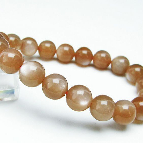 パワーストーン 天然石 オレンジムーンストーンブレスレット10mm[T347-4786]