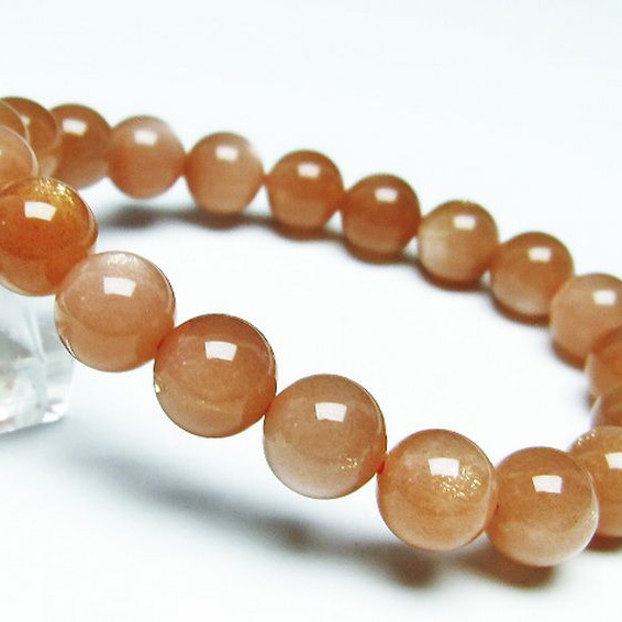 オレンジムーンストーンブレスレット10mm[T347-5006]