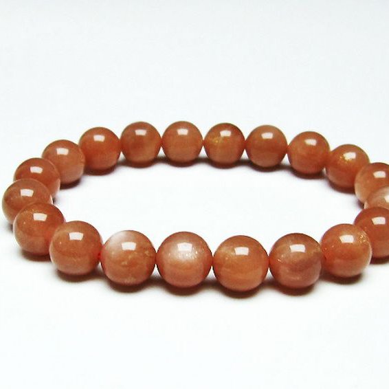 オレンジムーンストーンブレスレット 10mm [T347-5184]