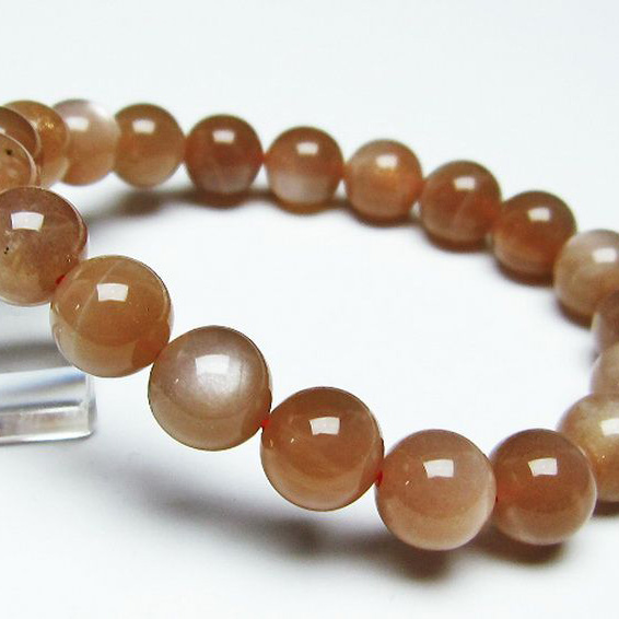 オレンジムーンストーンブレスレット10mm[T347-5195]