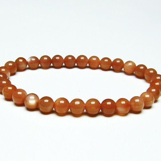 オレンジムーンストーンブレスレット 6mm [T347-5207]
