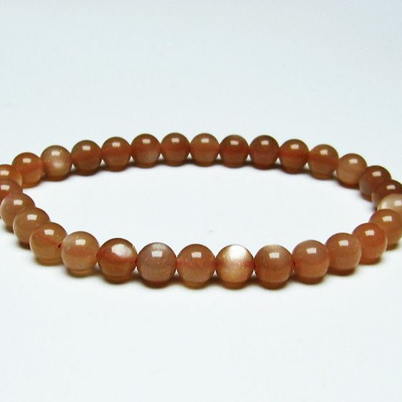 オレンジムーンストーンブレスレット 6mm [T347-5208]