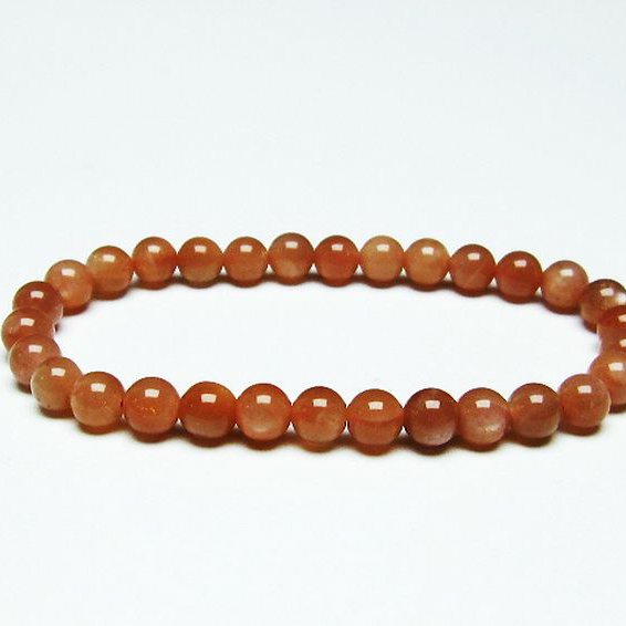 オレンジムーンストーンブレスレット 6mm [T347-5212]
