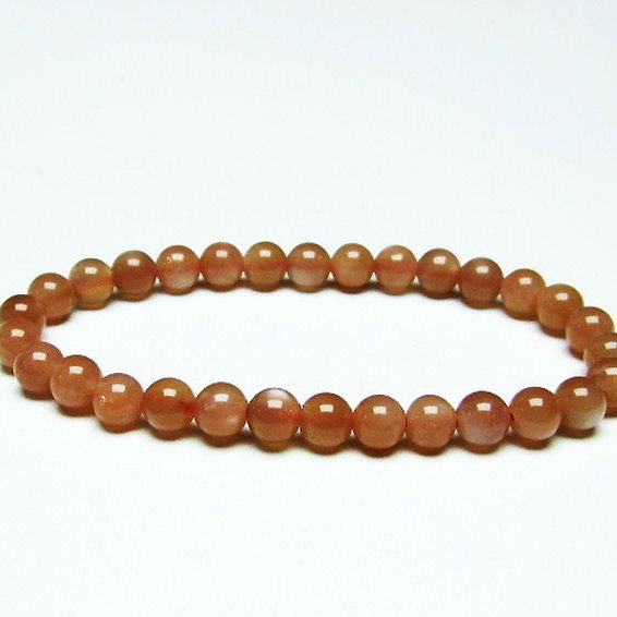 オレンジムーンストーンブレスレット 6mm [T347-5218]