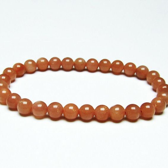 オレンジムーンストーンブレスレット 6mm [T347-5219]