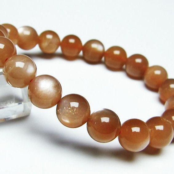オレンジムーンストーンブレスレット10mm[T347-5224]