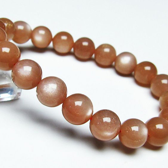 オレンジムーンストーンブレスレット10mm[T347-5259]