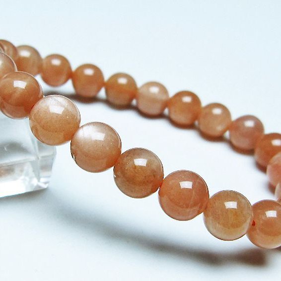 オレンジムーンストーンブレスレット 8mm [T347-5504]
