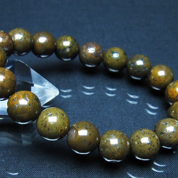 コンドライト「サハラNWA869隕石」ブレスレット 12mm [t352-1790]