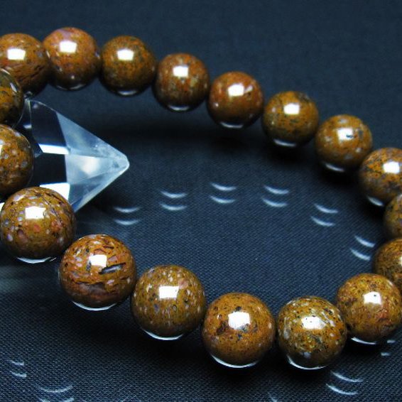 コンドライト「サハラNWA869隕石」ブレスレット 12mm [t352-1823]