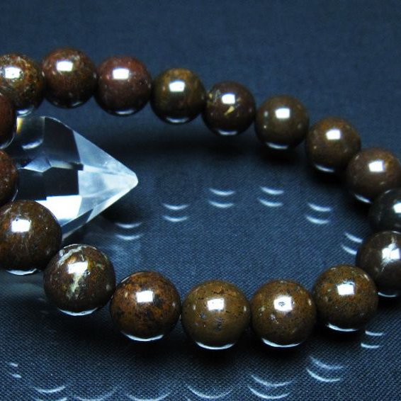 コンドライト「サハラNWA869隕石」ブレスレット 12mm [t352-1844]