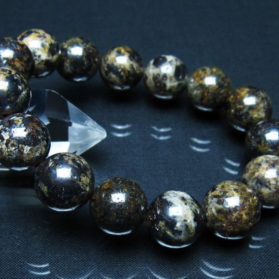 コンドライト「サハラNWA869隕石」ブレスレット 15mm [t352-1889]