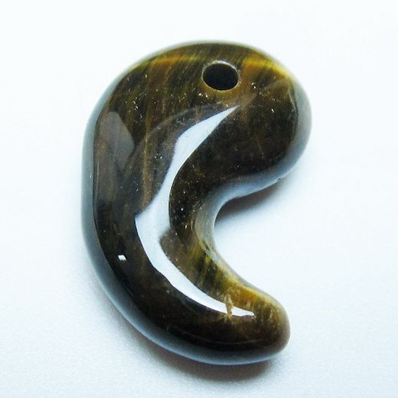 タイガーアイ※黄虎目石勾玉 [t356-1791]