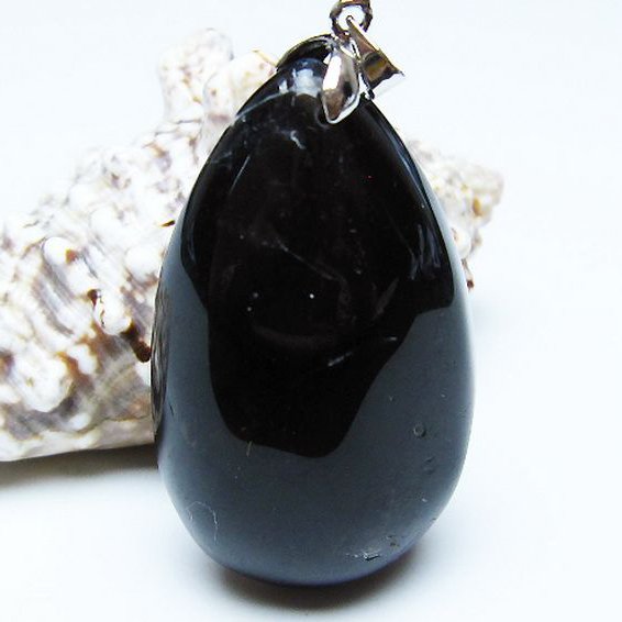 モリオン 純天然 黒水晶 ペンダント[T359-2000]