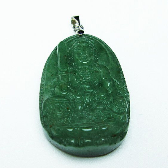 インド翡翠 観音様ペンダント[T364-799]